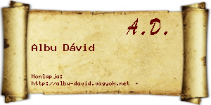Albu Dávid névjegykártya