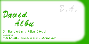 david albu business card