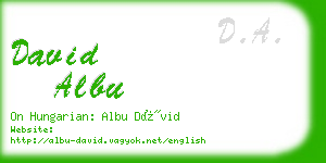 david albu business card